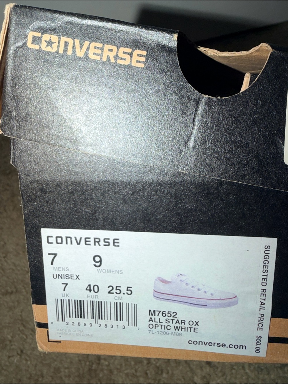 Converse Chuck Taylor All Star Low Top Optic White Sneakers Men 7 Women 9 - Picture 2 of 8